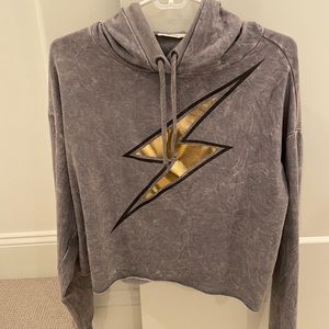 Vintage Havana lighting bolt cropped hoodie